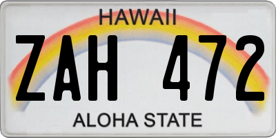 HI license plate ZAH472