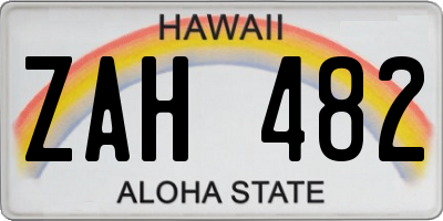 HI license plate ZAH482