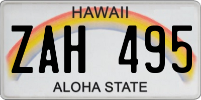 HI license plate ZAH495