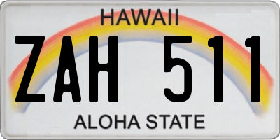 HI license plate ZAH511