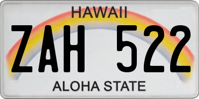 HI license plate ZAH522