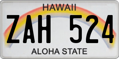HI license plate ZAH524