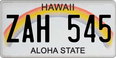 HI license plate ZAH545