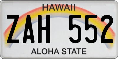 HI license plate ZAH552