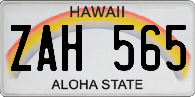 HI license plate ZAH565