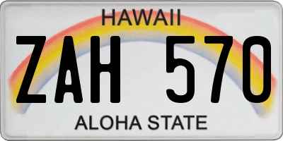 HI license plate ZAH570