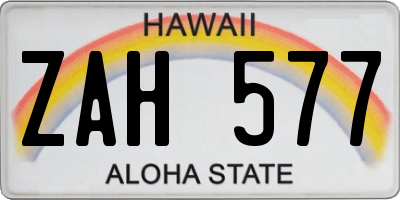 HI license plate ZAH577