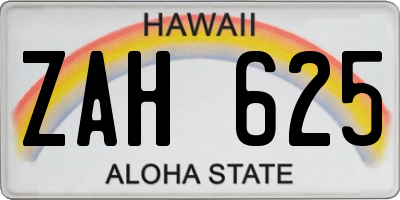 HI license plate ZAH625