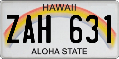 HI license plate ZAH631