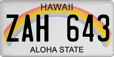 HI license plate ZAH643