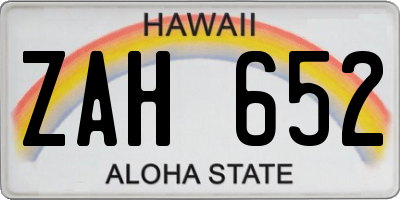 HI license plate ZAH652