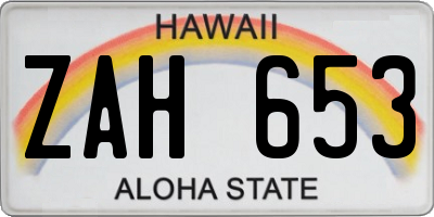 HI license plate ZAH653