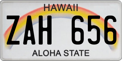 HI license plate ZAH656