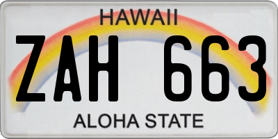HI license plate ZAH663