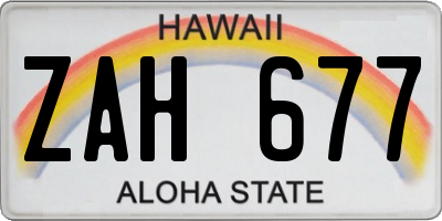 HI license plate ZAH677