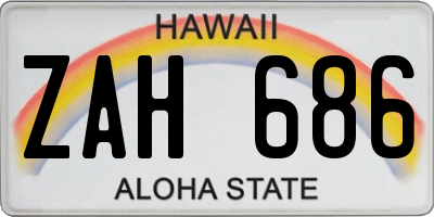HI license plate ZAH686