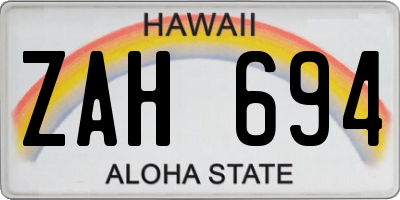 HI license plate ZAH694