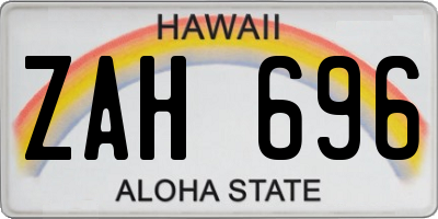HI license plate ZAH696