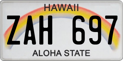 HI license plate ZAH697