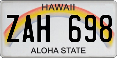 HI license plate ZAH698