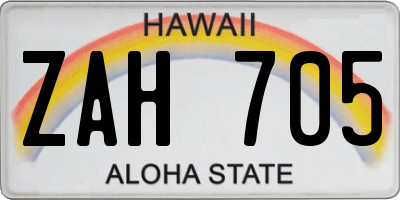 HI license plate ZAH705