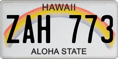 HI license plate ZAH773