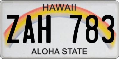 HI license plate ZAH783