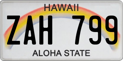 HI license plate ZAH799
