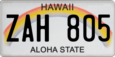 HI license plate ZAH805