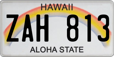 HI license plate ZAH813