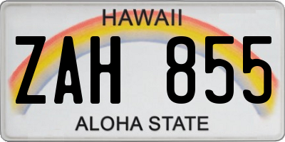 HI license plate ZAH855