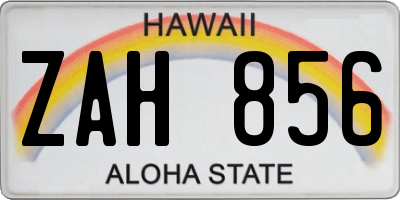 HI license plate ZAH856
