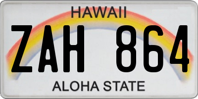 HI license plate ZAH864