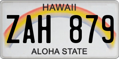 HI license plate ZAH879