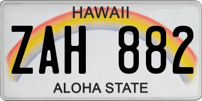 HI license plate ZAH882