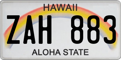 HI license plate ZAH883
