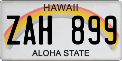 HI license plate ZAH899