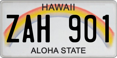 HI license plate ZAH901