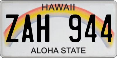 HI license plate ZAH944