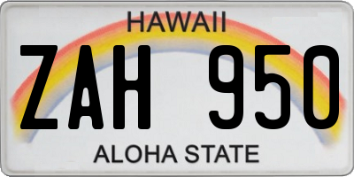 HI license plate ZAH950