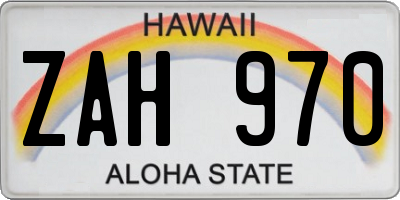 HI license plate ZAH970