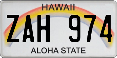 HI license plate ZAH974