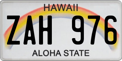 HI license plate ZAH976