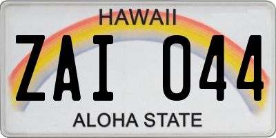 HI license plate ZAI044