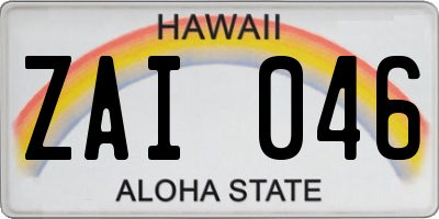 HI license plate ZAI046