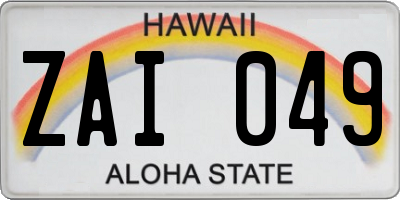 HI license plate ZAI049