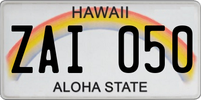 HI license plate ZAI050