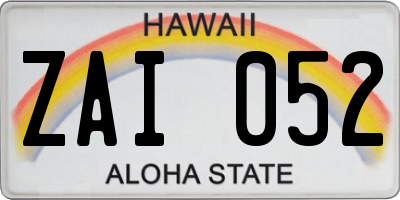 HI license plate ZAI052