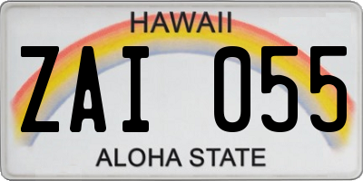 HI license plate ZAI055