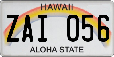 HI license plate ZAI056